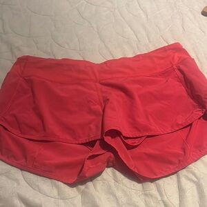 Lululemon Athletica Red Athletic Shorts Lightweight Mid-Thigh